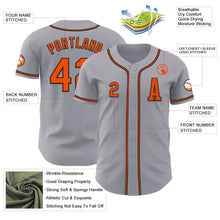 Load image into Gallery viewer, Custom Gray Orange-Black Authentic Baseball Jersey