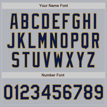 Load image into Gallery viewer, Custom Gray Navy-Old Gold Authentic Baseball Jersey