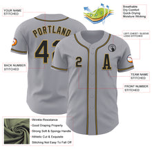 Load image into Gallery viewer, Custom Gray Black-Old Gold Authentic Baseball Jersey