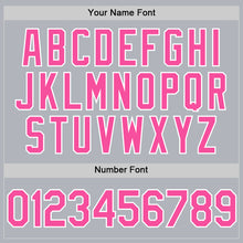 Load image into Gallery viewer, Custom Gray Pink-White Authentic Throwback Basketball Jersey