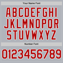 Load image into Gallery viewer, Custom Gray Red-White Authentic Throwback Basketball Jersey