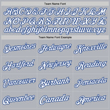 Load image into Gallery viewer, Custom Gray White-Royal Authentic Throwback Basketball Jersey