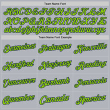 Load image into Gallery viewer, Custom Gray Neon Green-Navy Authentic Throwback Basketball Jersey