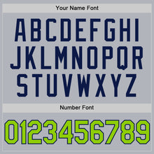 Load image into Gallery viewer, Custom Gray Neon Green-Navy Authentic Throwback Basketball Jersey