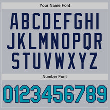 Load image into Gallery viewer, Custom Gray Teal-Navy Authentic Throwback Basketball Jersey