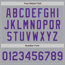 Load image into Gallery viewer, Custom Gray Purple Authentic Baseball Jersey
