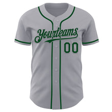 Load image into Gallery viewer, Custom Gray Green Authentic Baseball Jersey