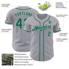 Load image into Gallery viewer, Custom Gray Kelly Green Authentic Baseball Jersey