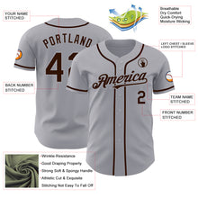 Load image into Gallery viewer, Custom Gray Brown Authentic Baseball Jersey