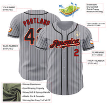 Load image into Gallery viewer, Custom Gray Black Pinstripe Red-Cream Authentic Baseball Jersey