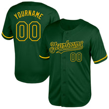 Load image into Gallery viewer, Custom Green Gold Mesh Authentic Throwback Baseball Jersey