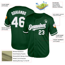 Load image into Gallery viewer, Custom Green White-Gray Mesh Authentic Throwback Baseball Jersey
