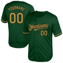 Load image into Gallery viewer, Custom Green Old Gold-Black Mesh Authentic Throwback Baseball Jersey