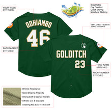 Load image into Gallery viewer, Custom Green White-Old Gold Mesh Authentic Throwback Baseball Jersey
