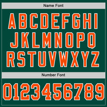 Load image into Gallery viewer, Custom Green Orange-White Mesh Authentic Throwback Football Jersey