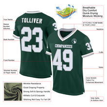 Load image into Gallery viewer, Custom Green White-Gray Mesh Authentic Throwback Football Jersey