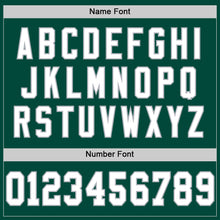 Load image into Gallery viewer, Custom Green White-Gray Mesh Authentic Throwback Football Jersey