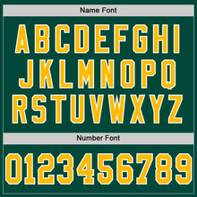 Load image into Gallery viewer, Custom Green Gold-White Mesh Authentic Throwback Football Jersey