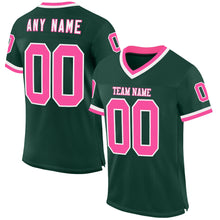 Load image into Gallery viewer, Custom Green Pink-White Mesh Authentic Throwback Football Jersey
