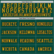 Load image into Gallery viewer, Custom Green Gold-Black Mesh Authentic Throwback Football Jersey