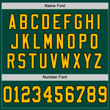 Load image into Gallery viewer, Custom Green Gold-Black Mesh Authentic Throwback Football Jersey