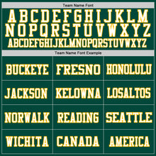 Load image into Gallery viewer, Custom Green White-Gold Mesh Authentic Throwback Football Jersey
