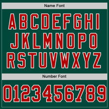 Load image into Gallery viewer, Custom Green Red-White Mesh Authentic Throwback Football Jersey