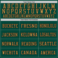 Load image into Gallery viewer, Custom Green Black-Old Gold Mesh Authentic Throwback Football Jersey