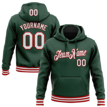 Load image into Gallery viewer, Custom Stitched Green White-Red Sports Pullover Sweatshirt Hoodie