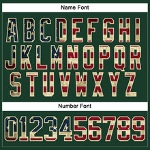 Load image into Gallery viewer, Custom Green Vintage USA Flag-Cream Hockey Lace Neck Jersey