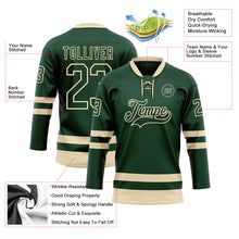 Load image into Gallery viewer, Custom Green Cream Hockey Lace Neck Jersey
