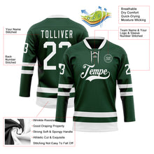 Load image into Gallery viewer, Custom Green White Hockey Lace Neck Jersey