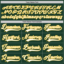 Load image into Gallery viewer, Custom Green White-Gold Hockey Lace Neck Jersey