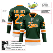 Load image into Gallery viewer, Custom Green Bay Orange-White Hockey Lace Neck Jersey