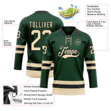 Load image into Gallery viewer, Custom Green Cream-Black Hockey Lace Neck Jersey