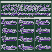 Load image into Gallery viewer, Custom Green Purple-White Hockey Lace Neck Jersey