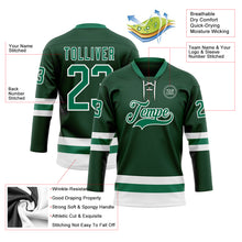 Load image into Gallery viewer, Custom Green Kelly Green-White Hockey Lace Neck Jersey