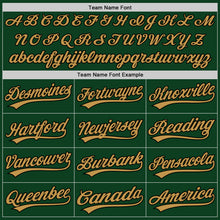 Load image into Gallery viewer, Custom Green Old Gold-Black Authentic Throwback Baseball Jersey