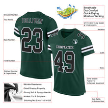 Load image into Gallery viewer, Custom Green Black-White Mesh Authentic Football Jersey