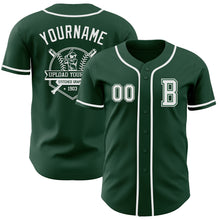Load image into Gallery viewer, Custom Green White Authentic Baseball Jersey