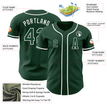 Load image into Gallery viewer, Custom Green White Authentic Baseball Jersey