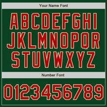 Load image into Gallery viewer, Custom Green Red-Cream Authentic Baseball Jersey