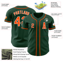 Load image into Gallery viewer, Custom Green Orange-White Authentic Baseball Jersey