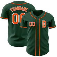 Load image into Gallery viewer, Custom Green Orange-White Authentic Baseball Jersey