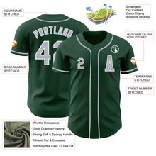 Load image into Gallery viewer, Custom Green Gray-White Authentic Baseball Jersey