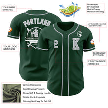 Load image into Gallery viewer, Custom Green Gray-White Authentic Baseball Jersey