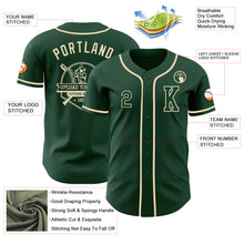 Load image into Gallery viewer, Custom Green Cream Authentic Baseball Jersey