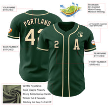 Load image into Gallery viewer, Custom Green Cream-Black Authentic Baseball Jersey