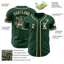 Load image into Gallery viewer, Custom Green Cream-Black Authentic Baseball Jersey