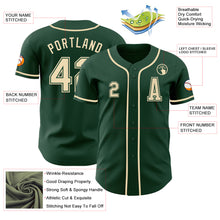 Load image into Gallery viewer, Custom Green Cream Authentic Baseball Jersey